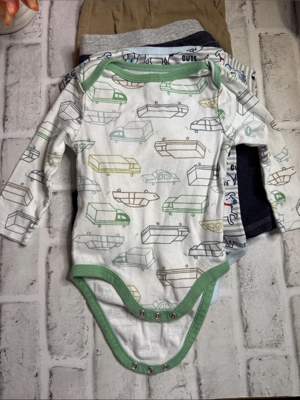 Carter's Baby Boys Navy, Khaki, White and Green 4-Piece Outfit Set